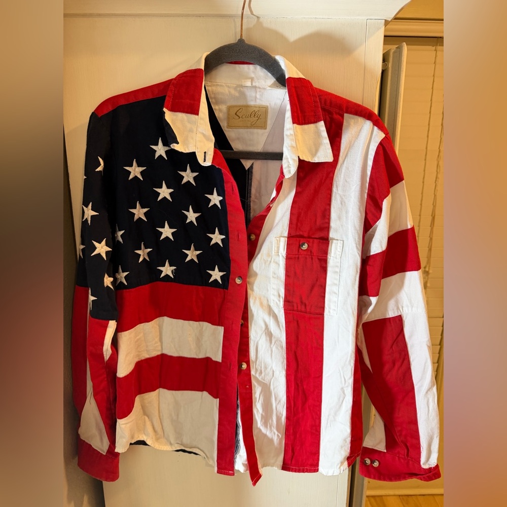 Scully Red, White, and Blue button down shirt. Youth XL.